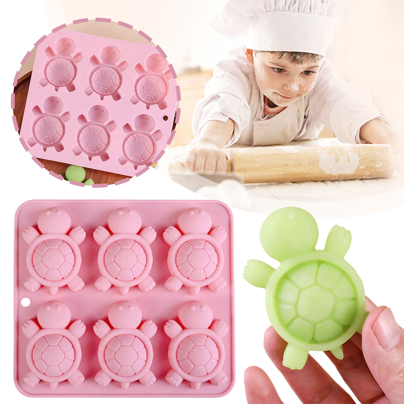 Kitchen Baking Trays - Kaplumbağalar buz tepsisi 3d kaplumbağalar deniz