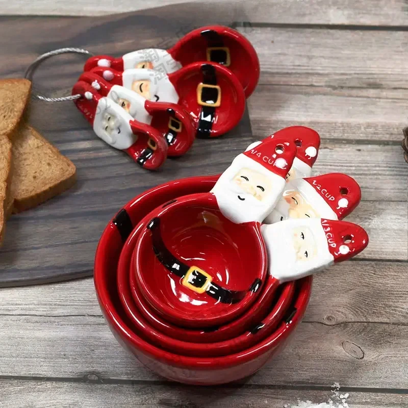 Kitchen Baking Gifts - 4 adet Noel Ölçüm Kaşık Seti,