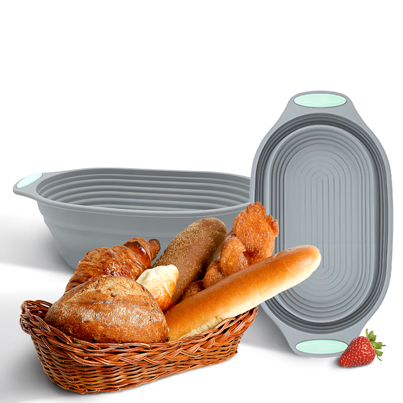 Proofing Basket Banneton - 1 adet silikon katlanabilir Banneton ekmek
