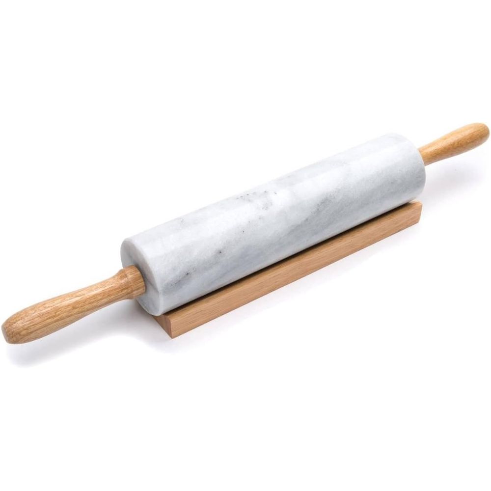 Rolling Pin Marble - 10 İnç Beyaz Mermer Oklava ve