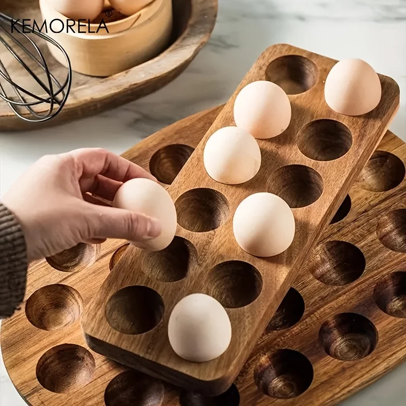 Kitchen Baking Tray Organiser - KEMORELA 1 ADET Modern Ahşap Yumurta