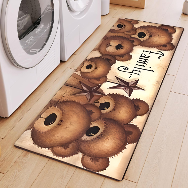 Kitchen Living Baking Mats - Kırmızı Kareli Kenarlı Karikatür Desenli Pişirme