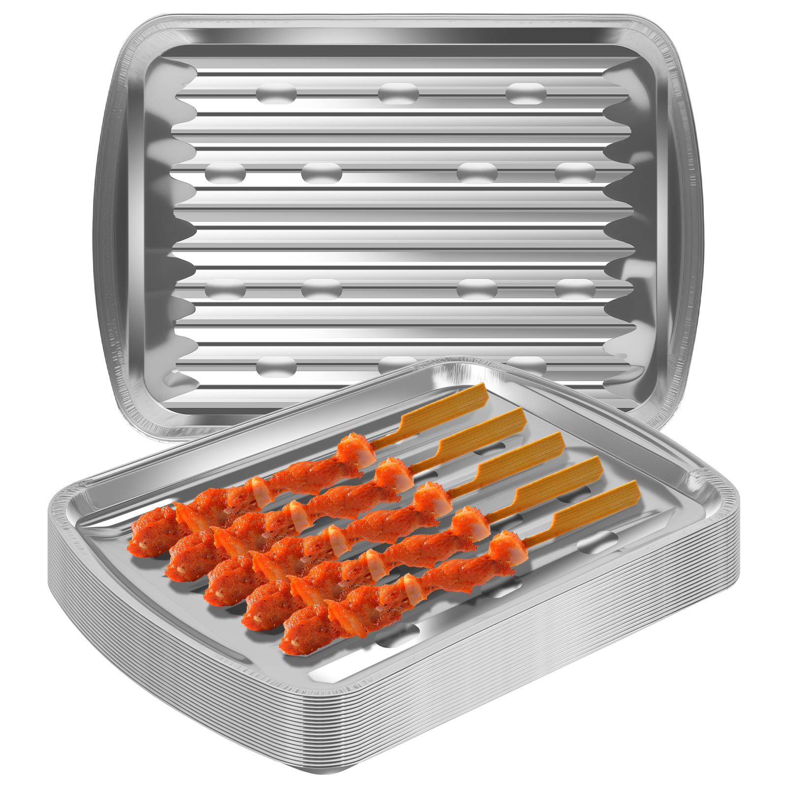 Kitchen Baking Trays - Alüminyum Folyo Tepsiler Yapışmaz Pişirme Tavaları