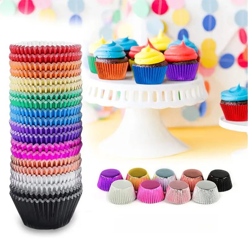 Kitchen Baking Set - 100 parçalı altın folyo kek kalıbı