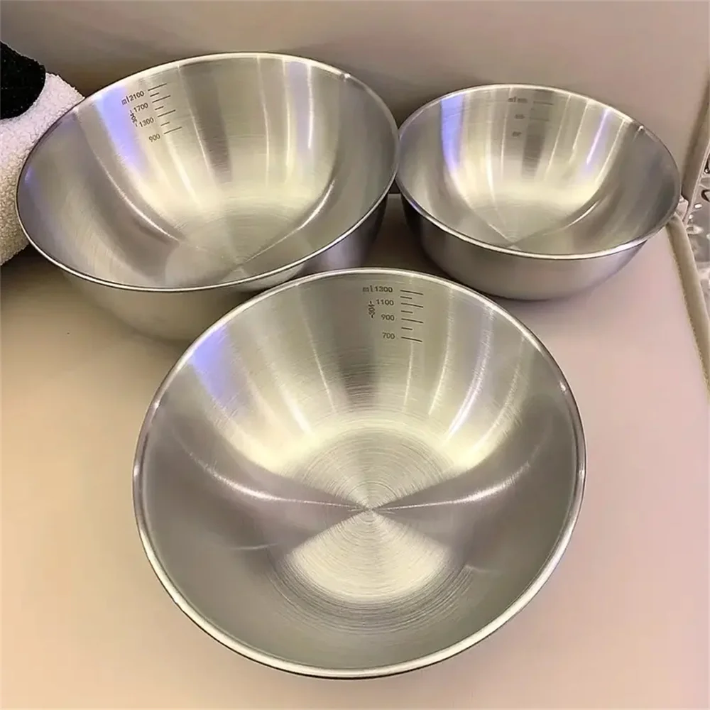 Kitchen Baking Set - 1-3 Paslanmaz Çelik Kase Seti, Ölçekli,