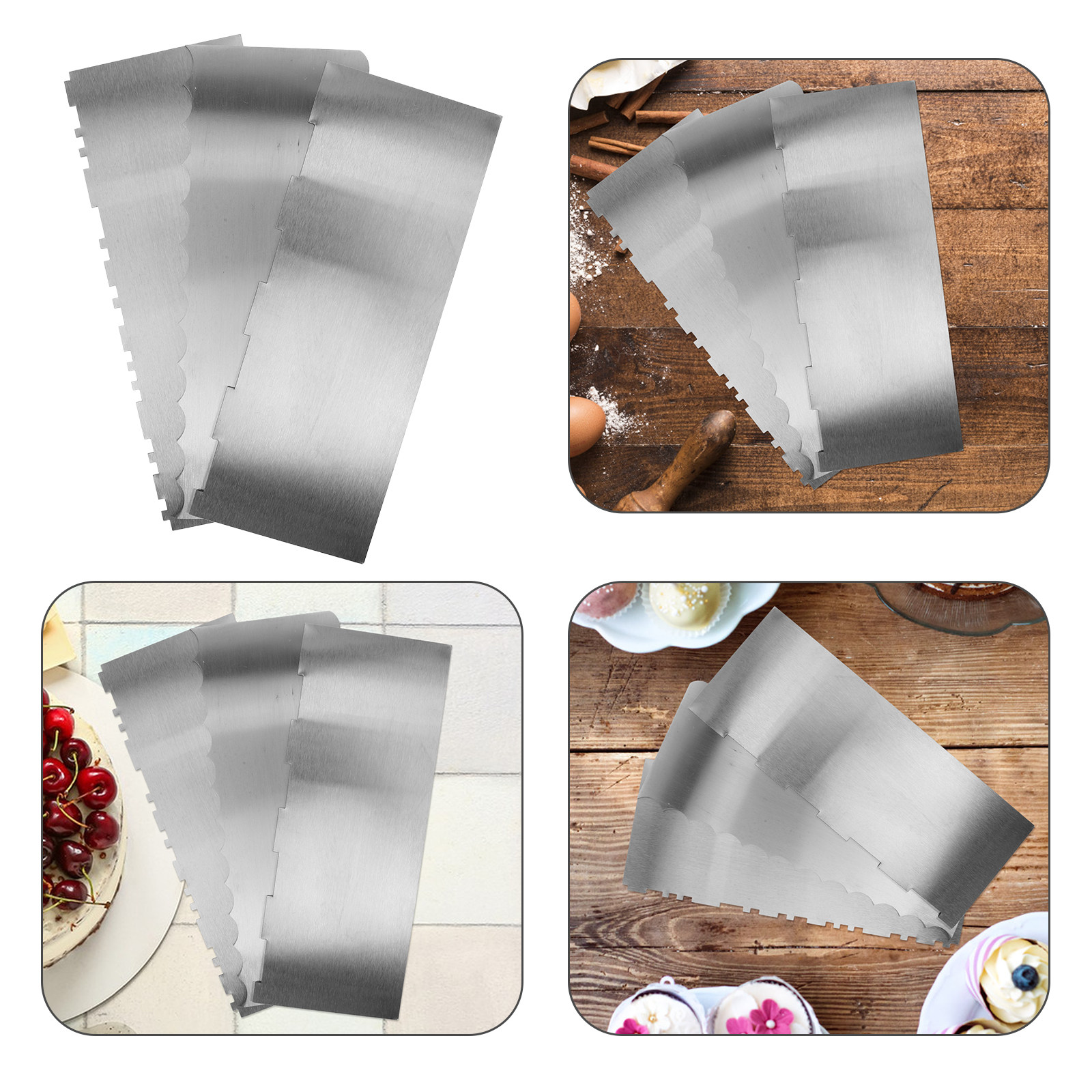 3 Parça Paslanmaz Çelik Pasta  - Fondant Smoother Set incelemesi ve fiyatı