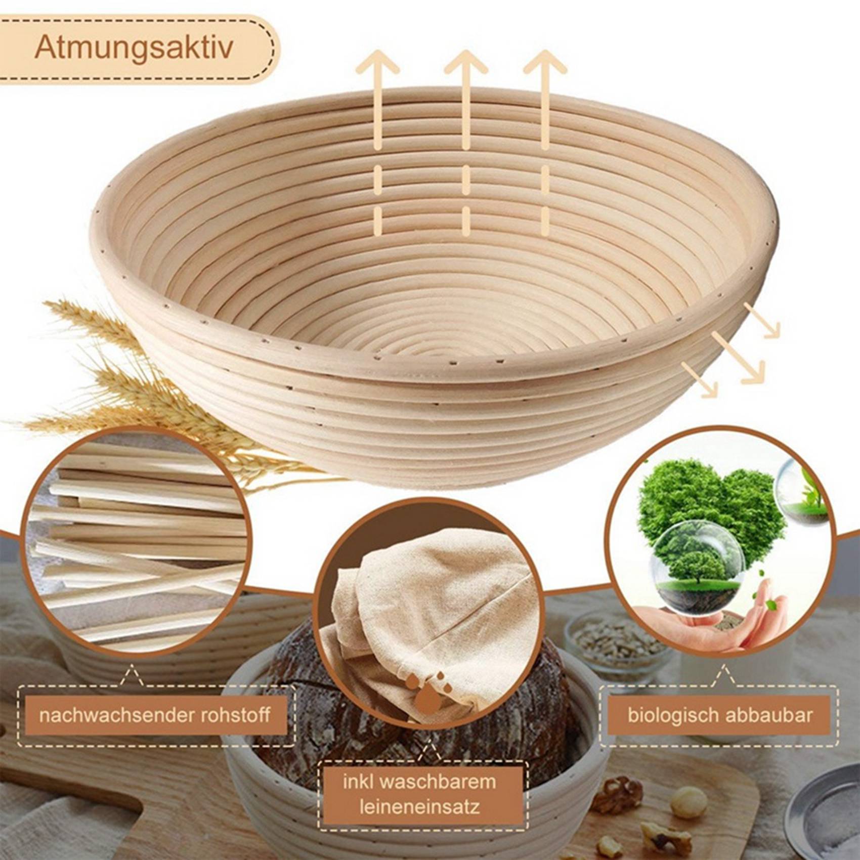 Yuvarlak Set, Ekmek ve Ekmek H - Proofing Basket Banneton incelemesi ve fiyatı